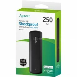 Apacer SSD 250GB 530/500 AS721 USB-C APA, Externe SSD (schwarz, USB-C 3.2 Gen 2) -SSD Festplatten Verkäufe Apacer SSD 250GB 530 500 AS721 USB C APA Externe SSD@@1857765 4