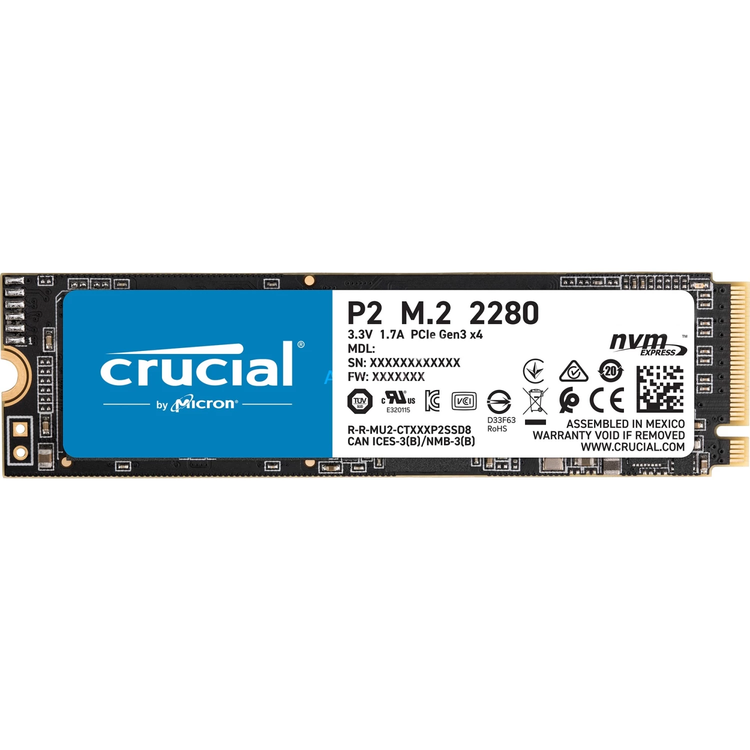 M.2 SSD Crucial P2 1 TB, SSD (PCIe 3.0 X4, NVMe, M.2 2280) 3 M.2 SSD Crucial P2 1 TB, SSD (PCIe 3.0 X4, NVMe, M.2 2280)