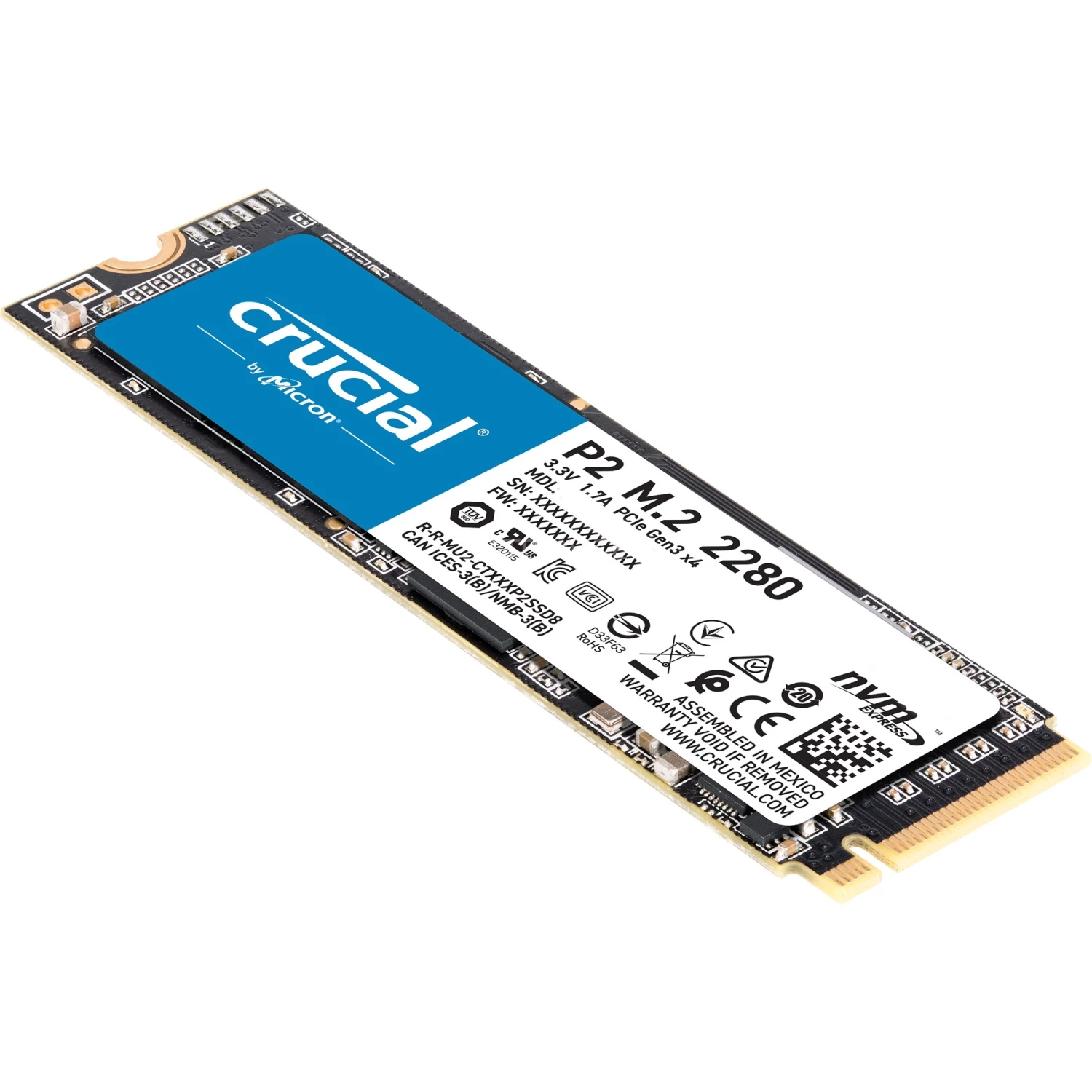 M.2 SSD Crucial P2 1 TB, SSD (PCIe 3.0 X4, NVMe, M.2 2280) 4 M.2 SSD Crucial P2 1 TB, SSD (PCIe 3.0 X4, NVMe, M.2 2280) – Bild 2