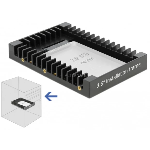 SSD Zubehör DeLOCK 3.5" Einbaurahmen Für 2.5" SATA Laufwerk (schwarz) – Bild 4