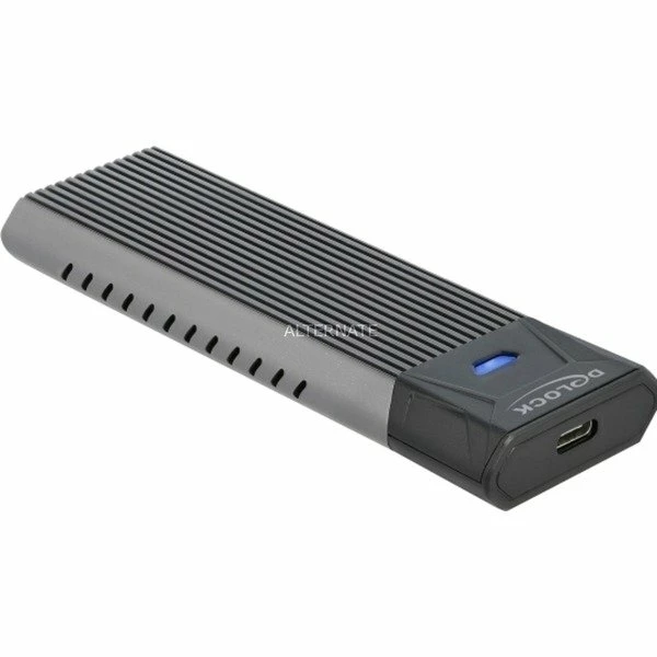DeLOCK Externes USB Type-C Combo Gehäuse Für M.2 NVMe PCIe Oder SATA SSD, Laufwerksgehäuse (schwarz, Werkzeugfrei)