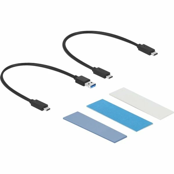 DeLOCK Externes USB Type-C Combo Gehäuse Für M.2 NVMe PCIe Oder SATA SSD, Laufwerksgehäuse (schwarz, Werkzeugfrei) – Bild 4