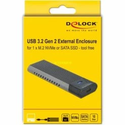 DeLOCK Externes USB Type-C Combo Gehäuse Für M.2 NVMe PCIe Oder SATA SSD, Laufwerksgehäuse (schwarz, Werkzeugfrei) -SSD Festplatten Verkäufe DeLOCK Externes USB Type C Combo Geh use f r M 2 NVMe PCIe oder SATA SSD Laufwerksgeh use@@1690889 4