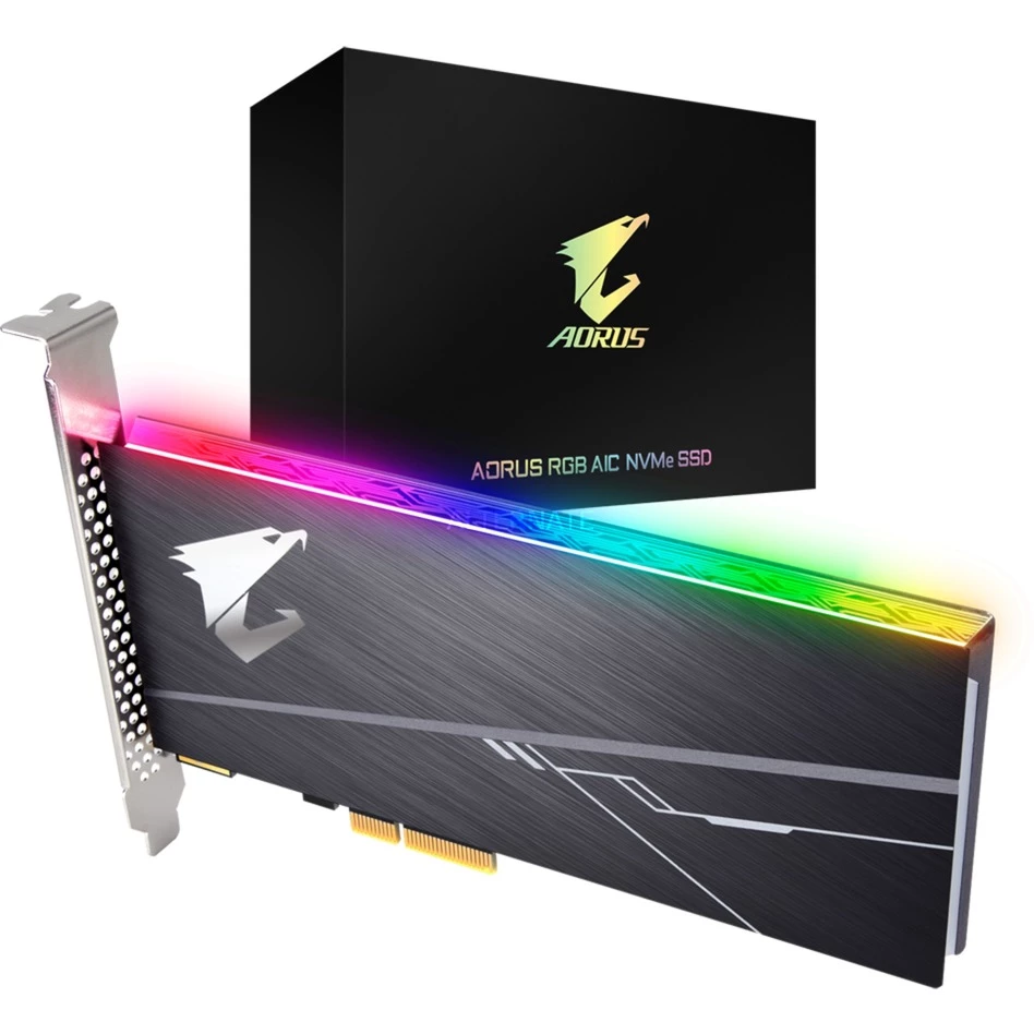 PCIe SSD GIGABYTE AORUS RGB AIC NVMe 512 GB, SSD (PCIe 3.0 X4, NVMe 1.3, AIC) 3 PCIe SSD GIGABYTE AORUS RGB AIC NVMe 512 GB, SSD (PCIe 3.0 X4, NVMe 1.3, AIC)