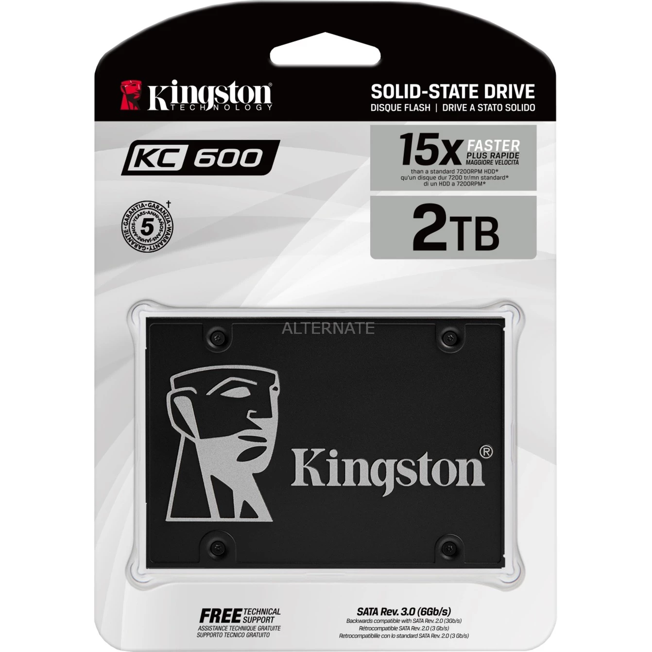 SATA SSD Kingston KC600 2048 GB, SSD (schwarz, SATA 6 Gb/s, 2,5") 6 SATA SSD Kingston KC600 2048 GB, SSD (schwarz, SATA 6 Gb/s, 2,5") – Bild 4