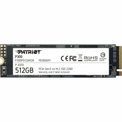 M.2 SSD Patriot P300 512 GB, SSD (PCIe 3.0 X4, NVMe 1.3, M.2 2280)