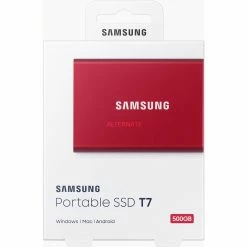 SAMSUNG Portable SSD T7 500GB, Externe SSD (rot, USB-C 3.2 Gen 2 (10 Gbit/s), Extern) -SSD Festplatten Verkäufe SAMSUNG Portable SSD T7 500GB Externe SSD@@imjm4e08 35