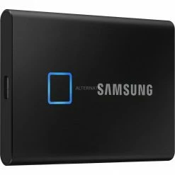 SAMSUNG Portable SSD T7 Touch 2TB, Externe SSD (schwarz, USB-C 3.2 Gen 2 (10 Gbit/s), Extern)