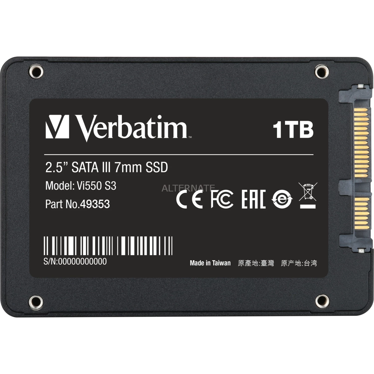 SATA SSD Verbatim Vi550 1 TB, SSD (schwarz, SATA 6 Gb/s, 2,5") 4 SATA SSD Verbatim Vi550 1 TB, SSD (schwarz, SATA 6 Gb/s, 2,5") – Bild 2