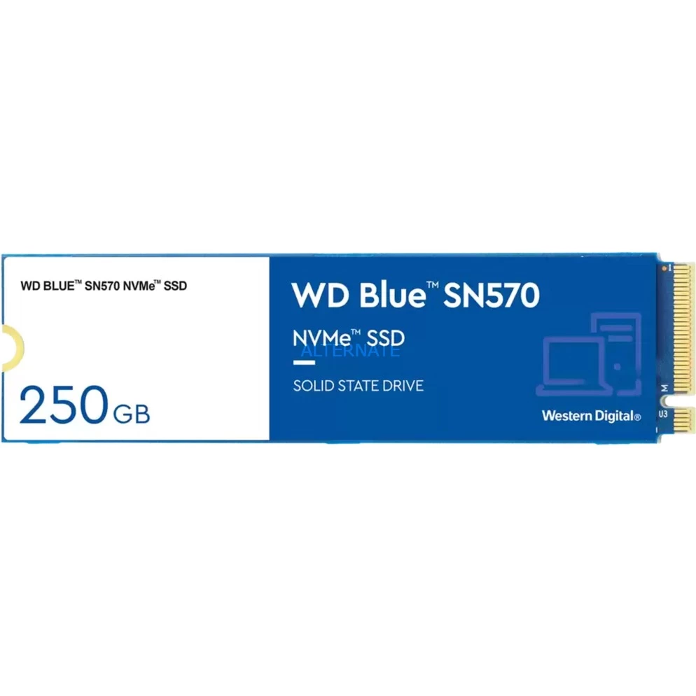 M.2 SSD WD Blue SN570 250 GB, SSD (blau/weiß, PCIe 3.0 X4, NVMe, M.2 2280) 3 M.2 SSD WD Blue SN570 250 GB, SSD (blau/weiß, PCIe 3.0 X4, NVMe, M.2 2280)