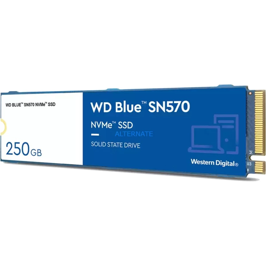 M.2 SSD WD Blue SN570 250 GB, SSD (blau/weiß, PCIe 3.0 X4, NVMe, M.2 2280) 4 M.2 SSD WD Blue SN570 250 GB, SSD (blau/weiß, PCIe 3.0 X4, NVMe, M.2 2280) – Bild 2